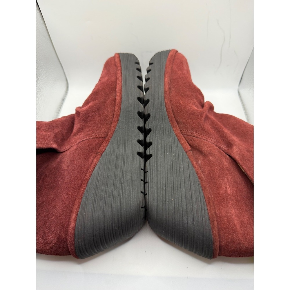 Fly London Yust Burgundy Red Suede Wedge Ankle Boots 500788002 Womens 40 NEW - Picture 5 of 8